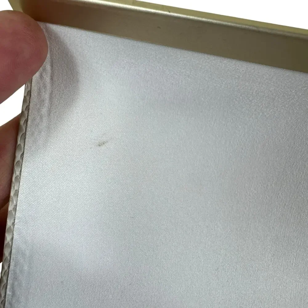 Jimmy Choo White‎ Faux Snakeskin Magnetic Closure Hard Side Eyeglass Case